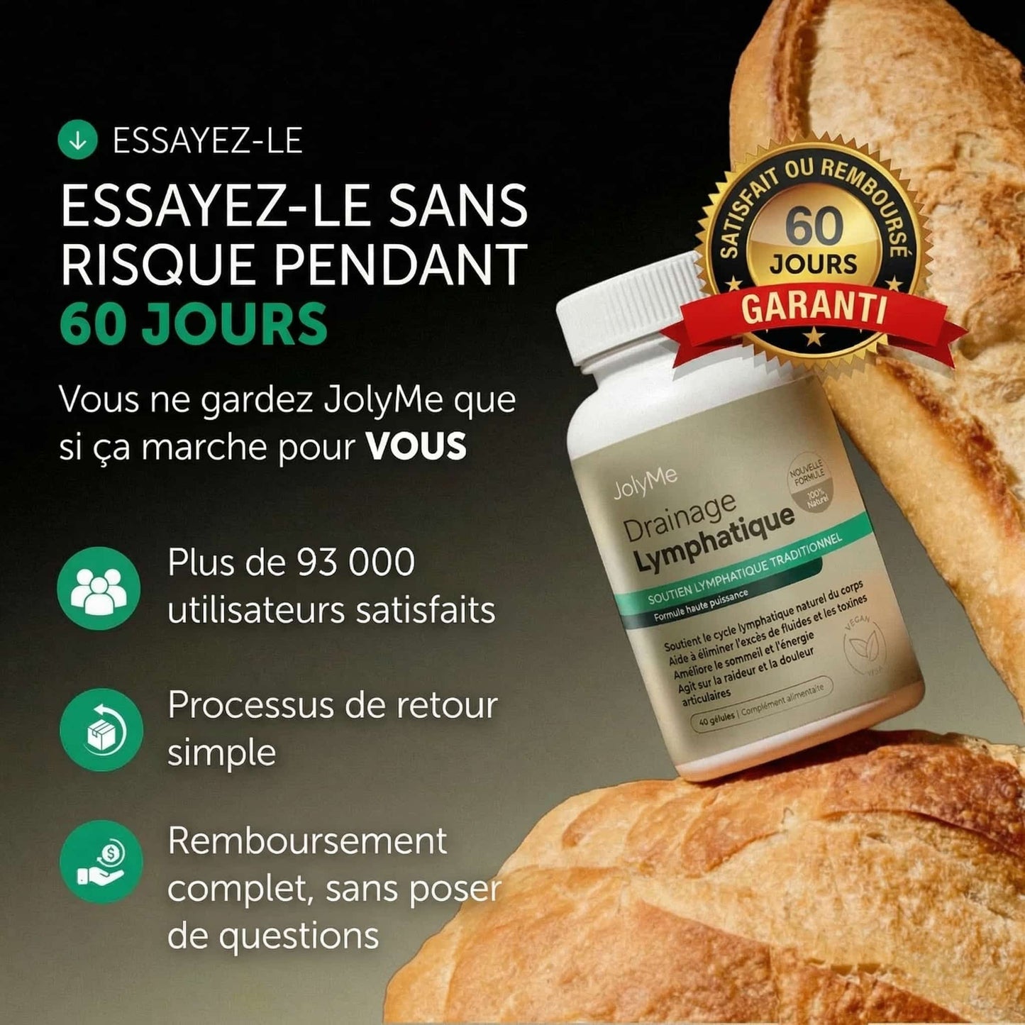 JolyMe™ — Capsules de Drainage Lymphatique | Nouvelle formule haute concentration