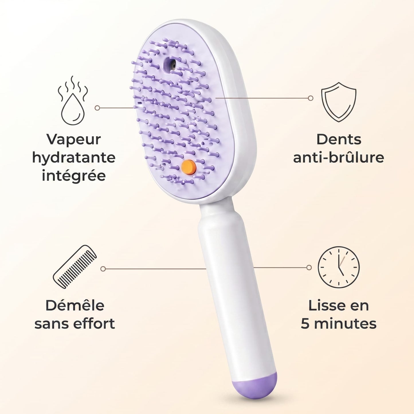Brosse Lissante pour Cheveux Crépus