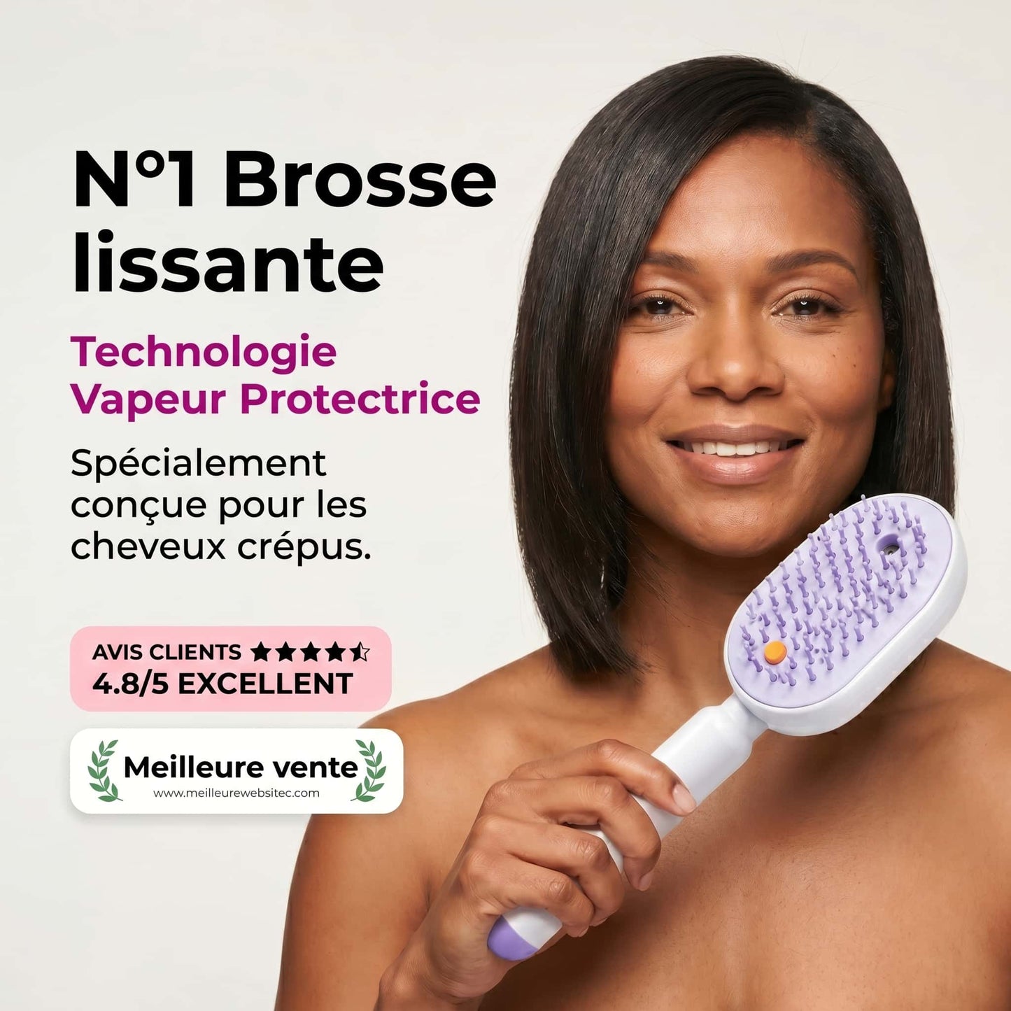 Brosse Lissante pour Cheveux Crépus